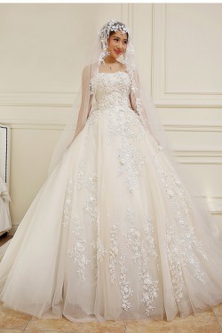 Ball Gown Strapless Lace Wedding Dresses Bridal Gowns 3030228