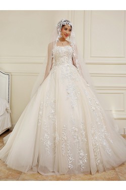 Ball Gown Strapless Lace Wedding Dresses Bridal Gowns 3030228