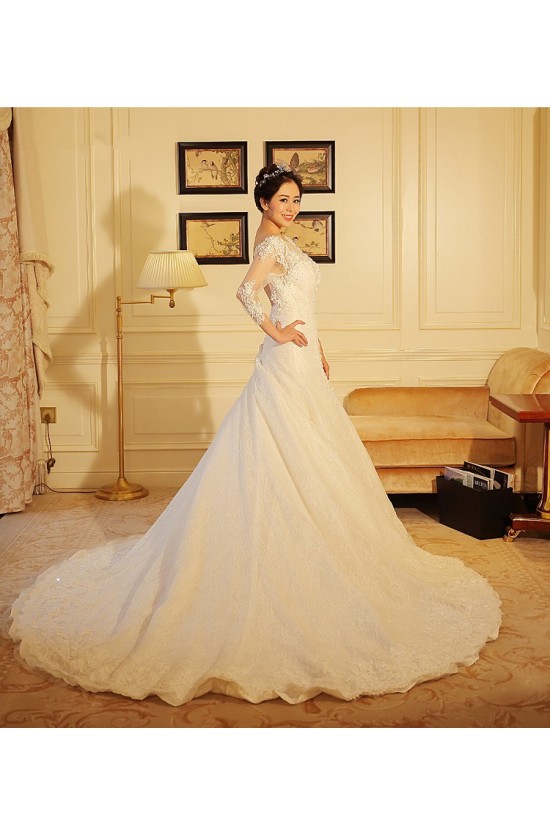 A-Line Long Sleeves Lace Wedding Dresses Bridal Gowns 3030229 A-Line Long Sleeves Lace Wedding Dresses Bridal Gowns 3030229