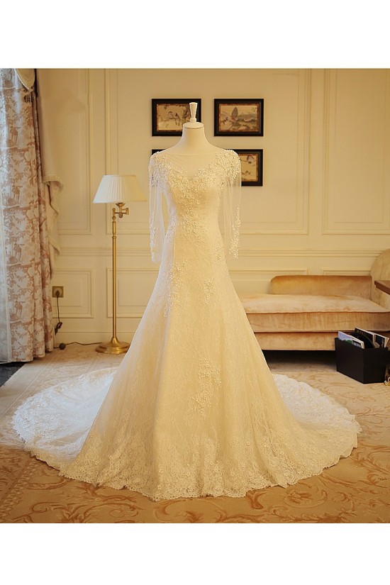 A-Line Long Sleeves Lace Wedding Dresses Bridal Gowns 3030229 A-Line Long Sleeves Lace Wedding Dresses Bridal Gowns 3030229