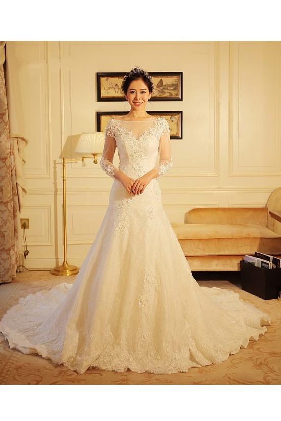 A-Line Long Sleeves Lace Wedding Dresses Bridal Gowns 3030229 A-Line Long Sleeves Lace Wedding Dresses Bridal Gowns 3030229