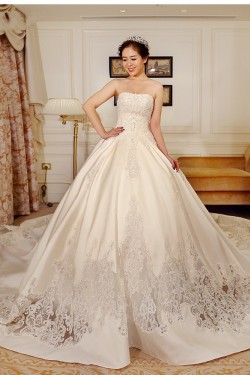 Ball Strapless Lace Wedding Dresses Bridal Gowns 3030230
