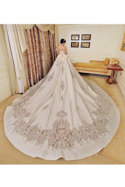 Ball Strapless Lace Wedding Dresses Bridal Gowns 3030230