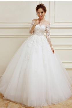 Ball Gown Long Sleeves Lace Wedding Dresses Bridal Gowns 3030234
