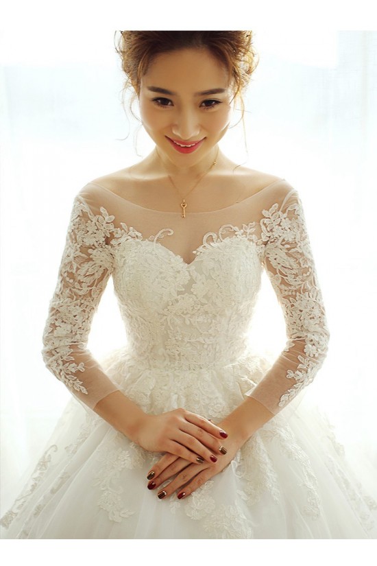 Ball Gown Long Sleeves Lace Wedding Dresses Bridal Gowns 3030234 Ball Gown Long Sleeves Lace Wedding Dresses Bridal Gowns 3030234