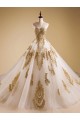 A-Line Sweetheart Gold Lace Appliques Wedding Dresses Bridal Gowns 3030237 A-Line Sweetheart Gold Lace Appliques Wedding Dresses Bridal Gowns 3030237