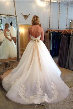 A-Line Sweetheart Lace Wedding Dresses Bridal Gowns 3030255