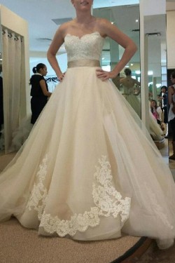 A-Line Sweetheart Lace Wedding Dresses Bridal Gowns 3030255