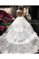 Long Sleeves Lace V-Neck Keyhole Back Wedding Dresses Bridal Gowns 3030258