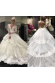 Long Sleeves Lace V-Neck Keyhole Back Wedding Dresses Bridal Gowns 3030258