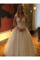 A-Line Long Sleeves Lace Sheer Wedding Dresses Bridal Gowns 3030262
