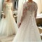 A-Line Long Sleeves Lace Off the Shoulder Wedding Dresses Bridal Gowns 3030263