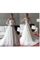 A-Line Long Sleeves Lace Off the Shoulder Wedding Dresses Bridal Gowns 3030264