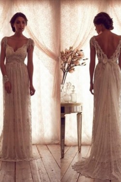 Sheath/Column Lace Wedding Dresses Bridal Gowns 3030271