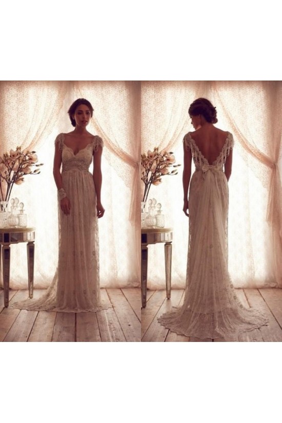 Sheath/Column Lace Wedding Dresses Bridal Gowns 3030271
