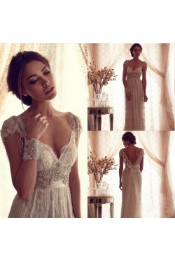 Sheath/Column Lace Wedding Dresses Bridal Gowns 3030271