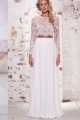 Long Sleeves Lace Chiffon Two Pieces Wedding Dresses Bridal Gowns 3030274