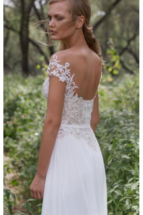 Lace Chiffon Off-the-Shoulder Wedding Dresses Bridal Gowns 3030276