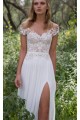 Lace Chiffon Off-the-Shoulder Wedding Dresses Bridal Gowns 3030276