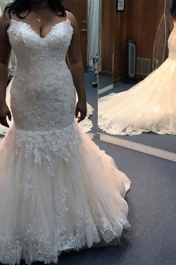 Mermaid Sweetheart Plus Size Lace Wedding Dresses Bridal Gowns 3030279