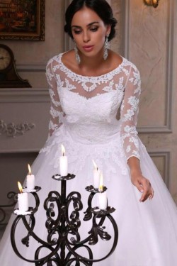 Long Sleeves Lace Wedding Dresses Bridal Gowns 3030282