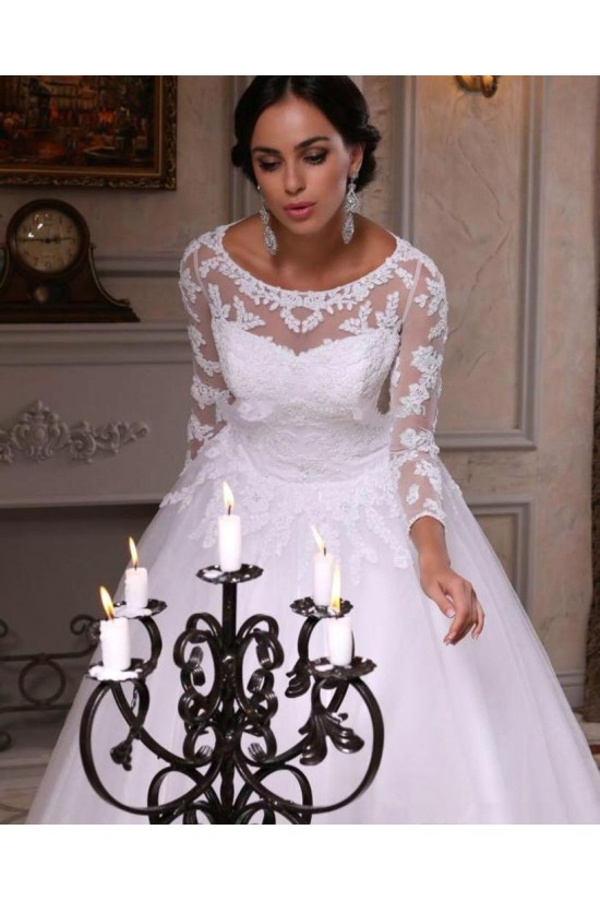 Long Sleeves Lace Wedding Dresses Bridal Gowns 3030282