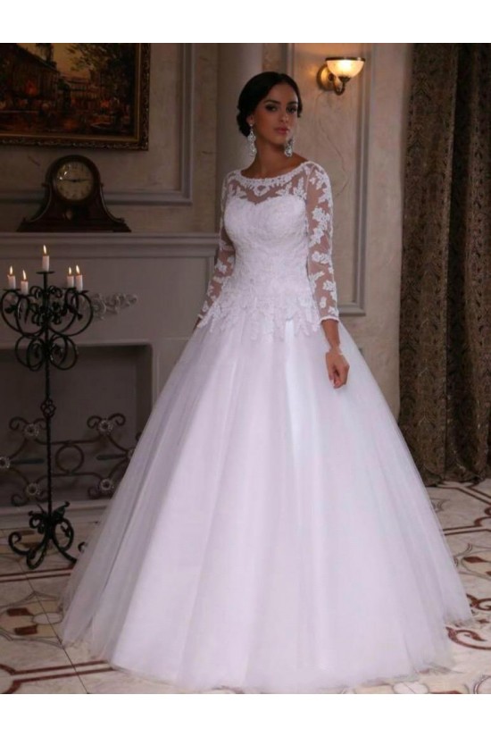 Long Sleeves Lace Wedding Dresses Bridal Gowns 3030282