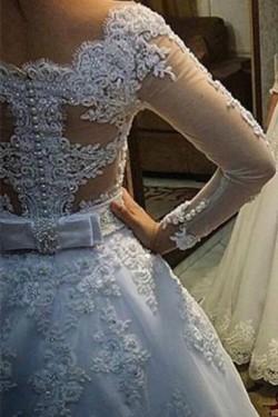 Long Sleeves Lace Wedding Dresses Bridal Gowns 3030284