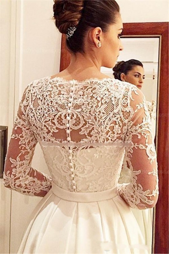Long Sleeves Lace Wedding Dresses Bridal Gowns 3030285