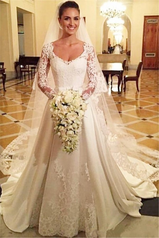 Long Sleeves Lace Wedding Dresses Bridal Gowns 3030285