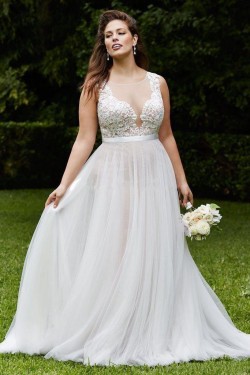 Lace Tulle Plus Size Wedding Dresses Bridal Gowns 3030286