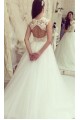 A-Line Lace Tulle Sleeveless Wedding Dresses Bridal Gowns 3030288