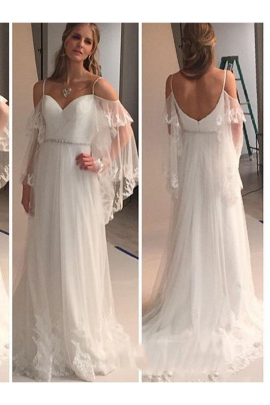 Sheath/Column Spaghetti Straps Lace Wedding Dresses Bridal Gowns 3030291 Sheath/Column Spaghetti Straps Lace Wedding Dresses Bridal Gowns 3030291