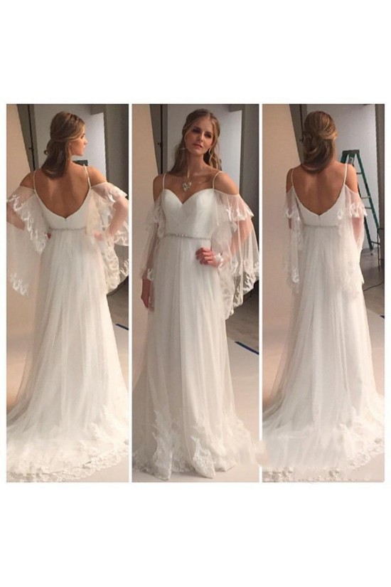 Sheath/Column Spaghetti Straps Lace Wedding Dresses Bridal Gowns 3030291 Sheath/Column Spaghetti Straps Lace Wedding Dresses Bridal Gowns 3030291