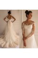 Long Sleeves Lace Mermaid Illusion Bodice Wedding Dresses Bridal Gowns 3030294