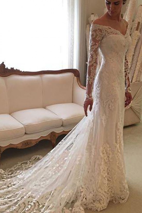 Mermaid Long Sleeves Lace Off-the-Shoulder Wedding Dresses Bridal Gowns 3030296 Mermaid Long Sleeves Lace Off-the-Shoulder Wedding Dresses Bridal Gowns 3030296
