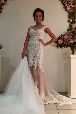 Lace Tulle Sleeveless Wedding Dresses Bridal Gowns 3030299