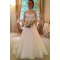 High Neck Long Sleeves Lace Keyhole Back Wedding Dresses Bridal Gowns 3030306