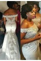 Mermaid Off-the-Shoulder Lace Satin Wedding Dresses Bridal Gowns 3030311