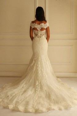 Lace Mermaid Off-the-Shoulder Wedding Dresses Bridal Gowns 3030314