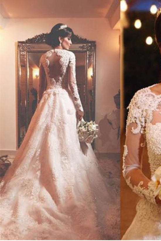 A-Line Long Sleeves Lace Wedding Dresses Bridal Gowns 3030319 A-Line Long Sleeves Lace Wedding Dresses Bridal Gowns 3030319