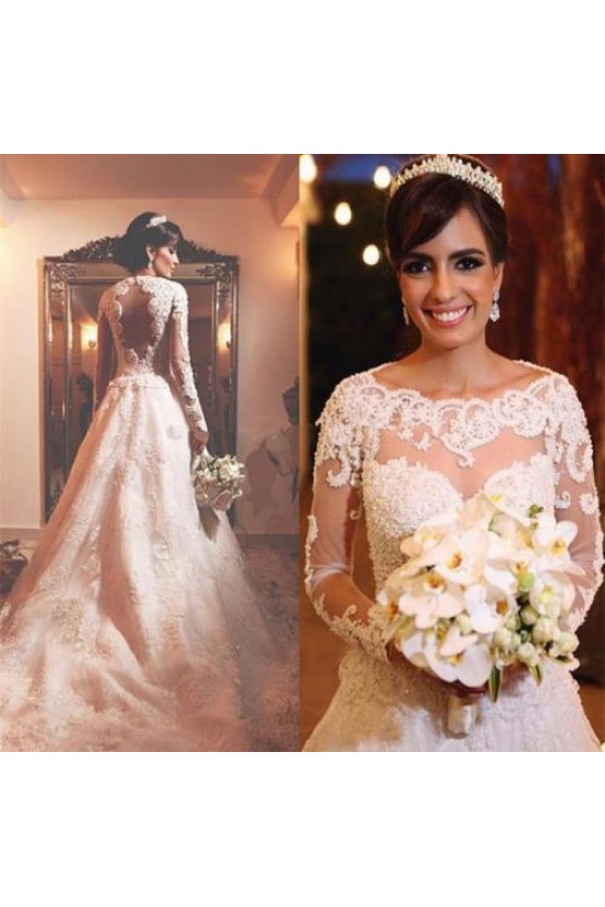 A-Line Long Sleeves Lace Wedding Dresses Bridal Gowns 3030319 A-Line Long Sleeves Lace Wedding Dresses Bridal Gowns 3030319